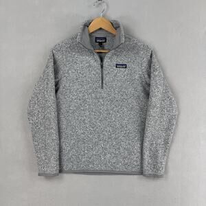 Patagonia Better Sweater Womens Large Gray Fleece 1/4 Zip Pullover Outdoor